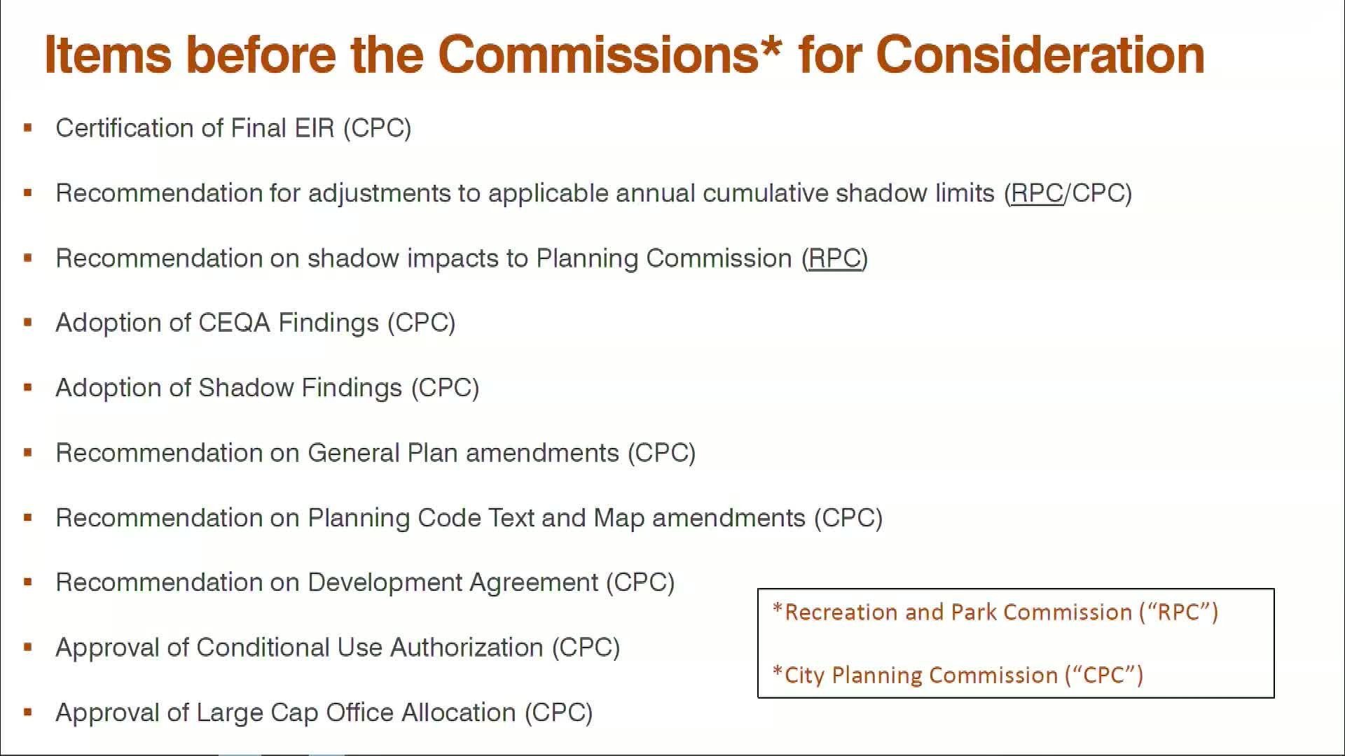 Recreation and Park Commission Reviews Shadow Impact on Four San Francisco Parks