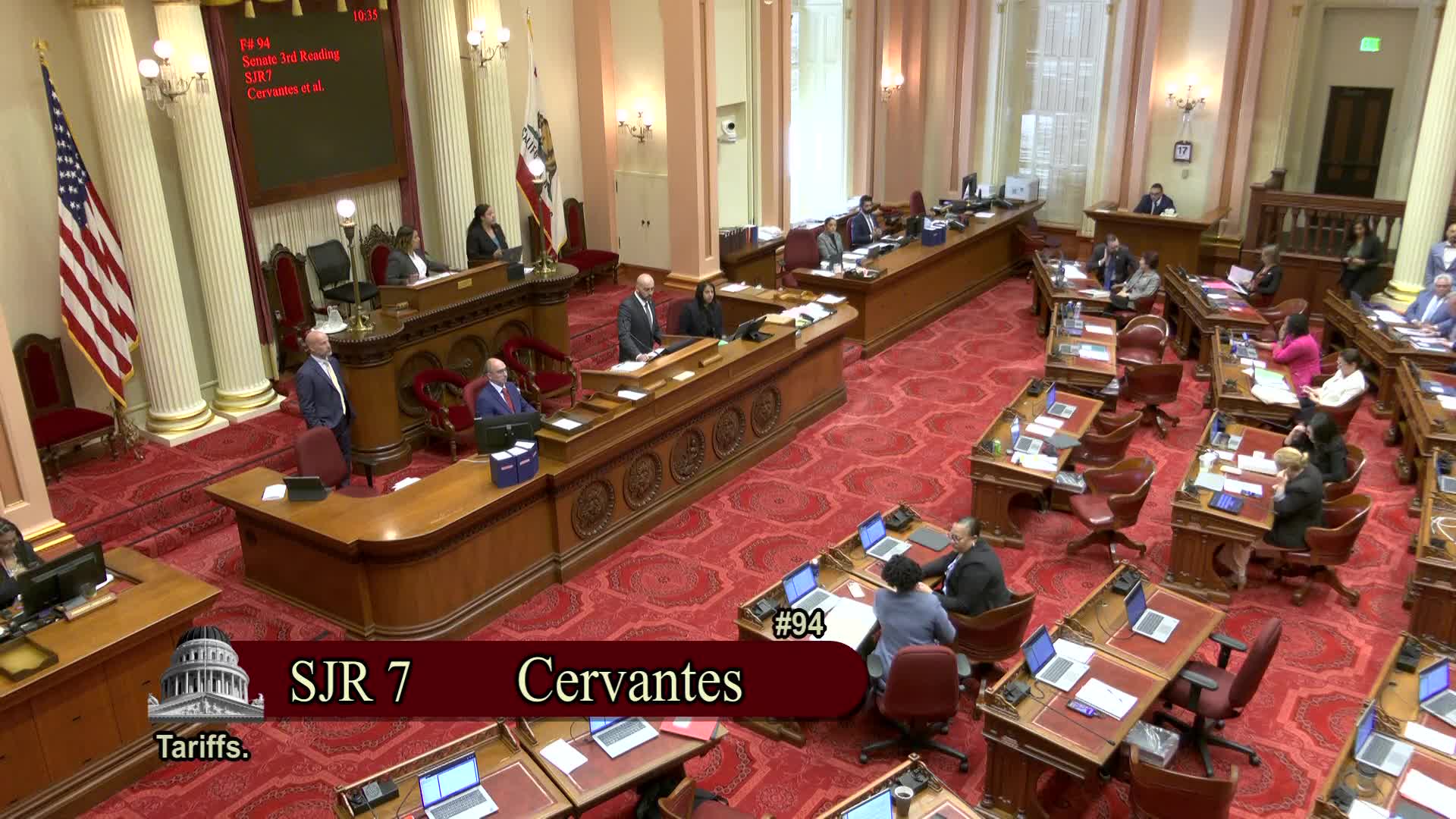 Senator Cervantes highlights tariff impact on grocery prices during legislative session