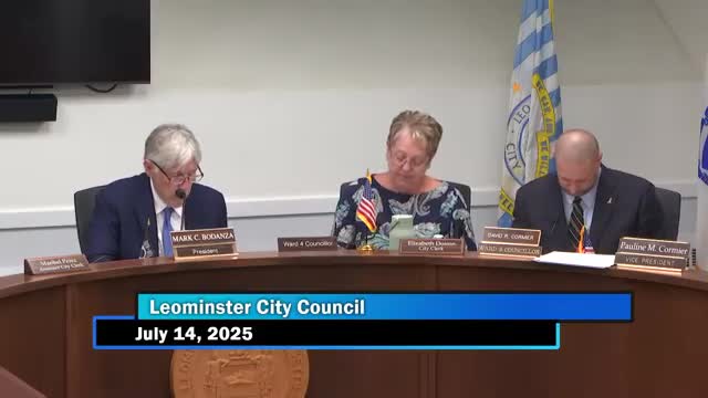 Leominster City Council Advances Financial Appropriations for Various Projects