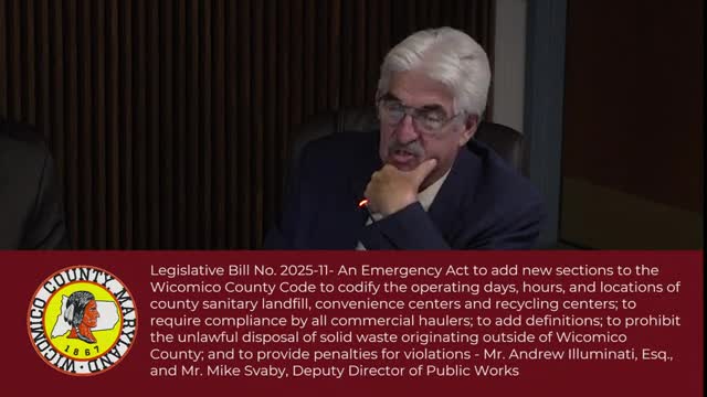 Wicomico County Council Addresses Illegal Landfill and Waste Management Solutions