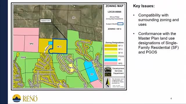 Reno Planning Commission Considers SF8 Zoning Change for Moose Ridge Drive Development