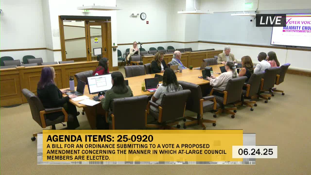 Committee advances plan to elect at-large council members on separate majority ballots; sponsors, critics disagree on remedy