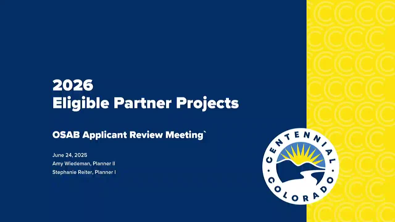 Centennial advisory board recommends funding for two park projects, forwards to city council