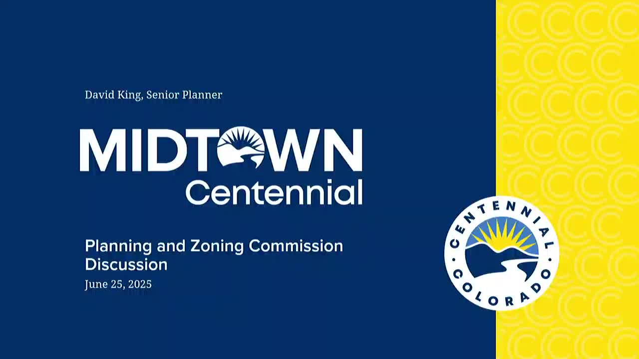 David King presents progress on Midtown Centennial planning to commission