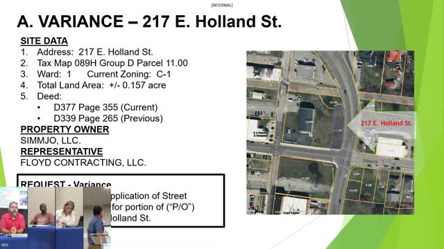 Zoning Board Approves 35 Foot Variance for East Holland Street Property