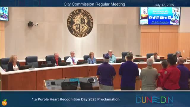 Dunedin Mayor Walker Proclaims August 7 as Purple Heart Recognition Day