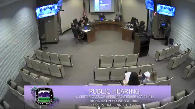 Planning commission approves certificates for Richardson House and Lizzie’s Trail Inn; roof material prompts follow-up review