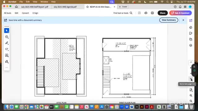 ARB approves exterior elevator shaft at 247 Parkview with condition to submit final shop drawings