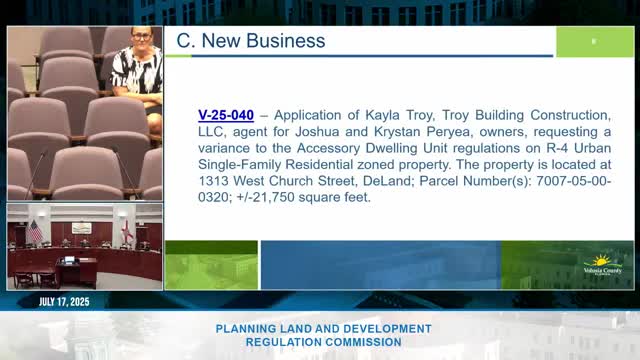 Zoning Board Considers Variance for ADU Placement on West Church Street