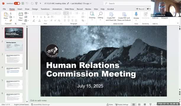 Human Relations Commission members propose moving regular meetings to third Mondays