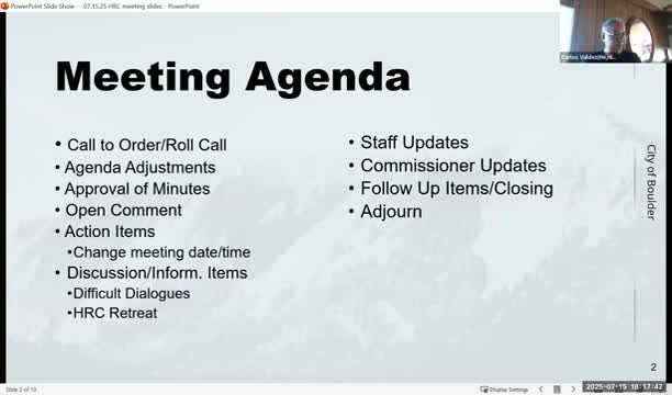 Commission discusses partnering with theatrical ‘interview game’ for difficult dialogues; budget and venue questions remain