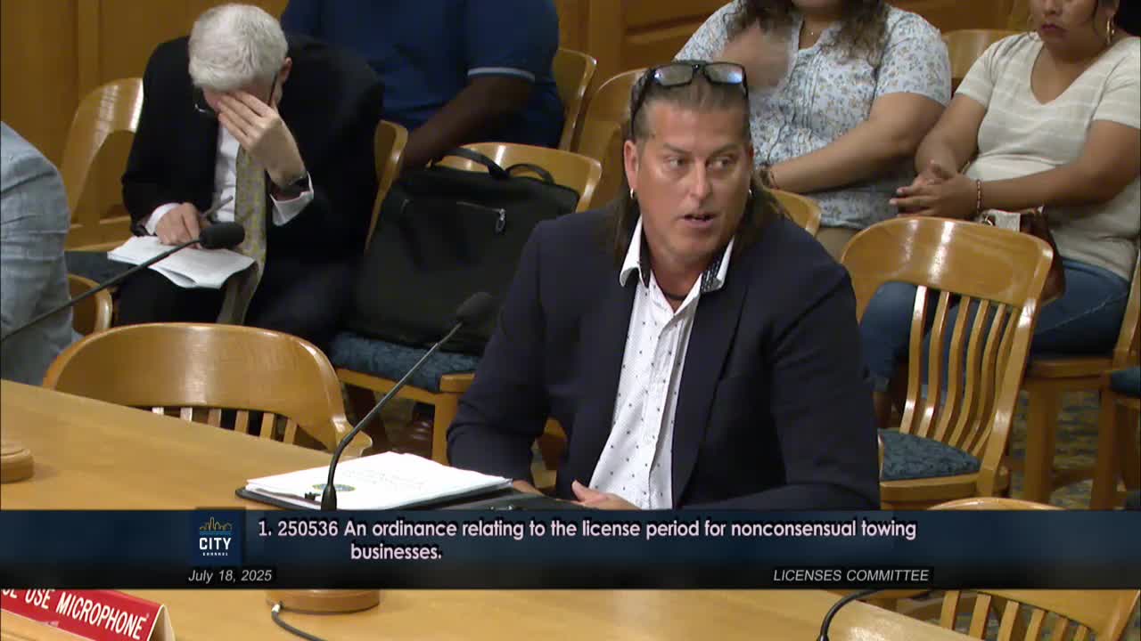 Committee Considers License Renewal Conditional on Full Payment to City