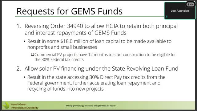 Commission Discusses Solar PV Financing and Community Solar Program Reforms in Hawaii