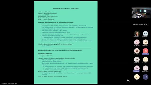 FSEC Updates on Karagor Solar Facility and Badger Mountain Application Status