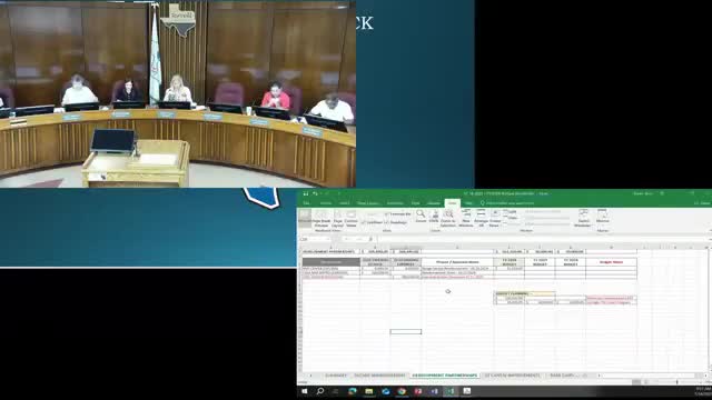 Board discusses $500,000 development‑partnership placeholder for Chapman and packaging of private parcels