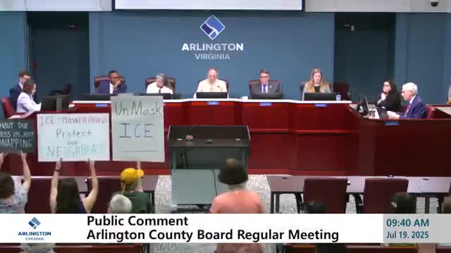 Audrey Clement challenges Arlington County's ICE policy at board meeting
