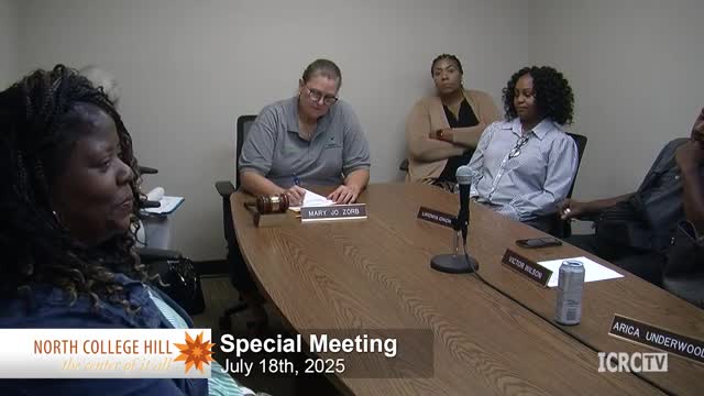 North College Hill council tables Ordinance No. 4 on RITA subpoena fee until Aug. 4