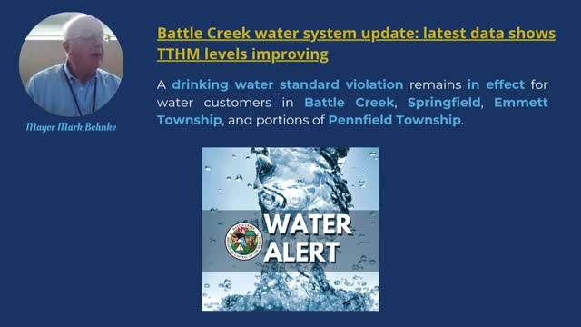 Battle Creek Water System Shows TTHM Level Improvement Amid Ongoing Violation