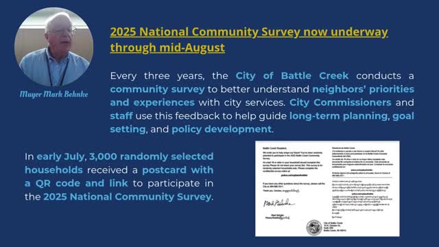 Battle Creek launches 2025 National Community Survey for resident feedback