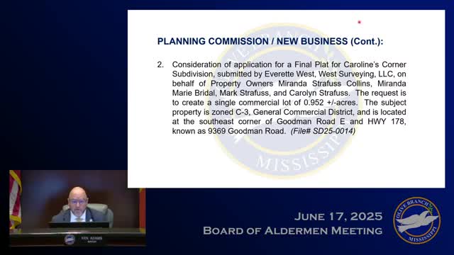 Olive Branch approves 'Caroline's Corner' plat; owner says site will host small elopements and photo shoots