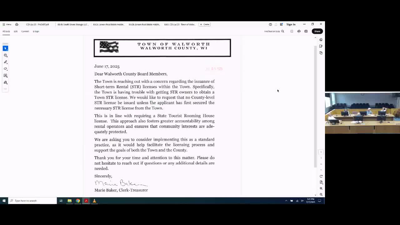 Walworth County staff to notify town clerks when issuing short-term rental licenses after town request