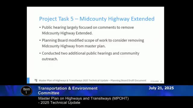 Montgomery Planning Board Recommends Removing Northern Section of Mid County Highway M83