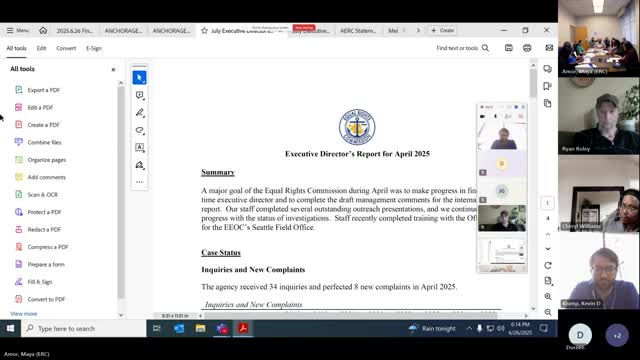 AERC director 27s report flags audit items and commission adopts mission statement as standing agenda item