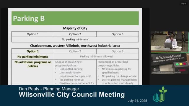 Wilsonville Council Approves Removal of Citywide Minimum Parking Standards