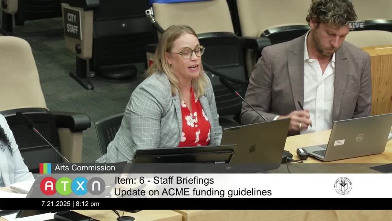 Commissioners Debate Grant Criteria Adjustments for Local Arts Funding