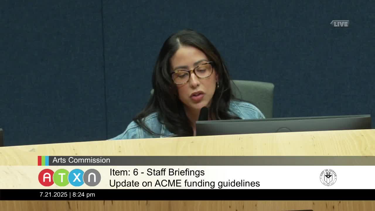 Austin Arts Commissioners Discuss Grant Equity and Rapid Guideline Changes