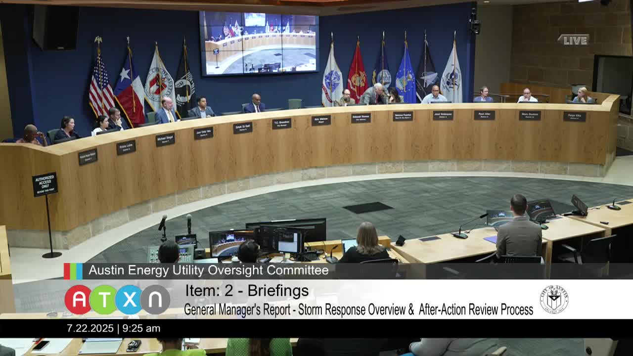 Austin Energy leadership discusses power outage costs and communication strategies with city council