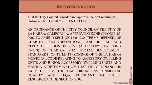 La Habra City Council Approves First Reading of ADU Update and Fire Hazard Zones