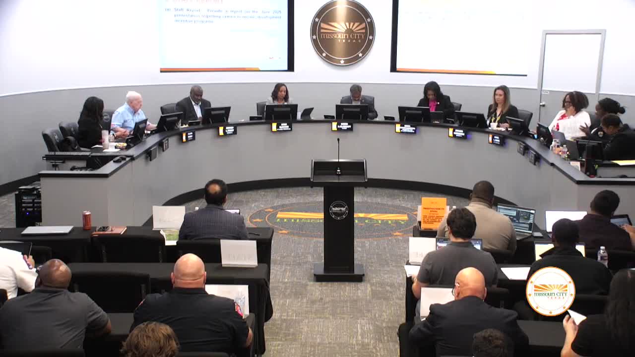 Missouri City Council Reviews Economic Development Incentive Program Updates