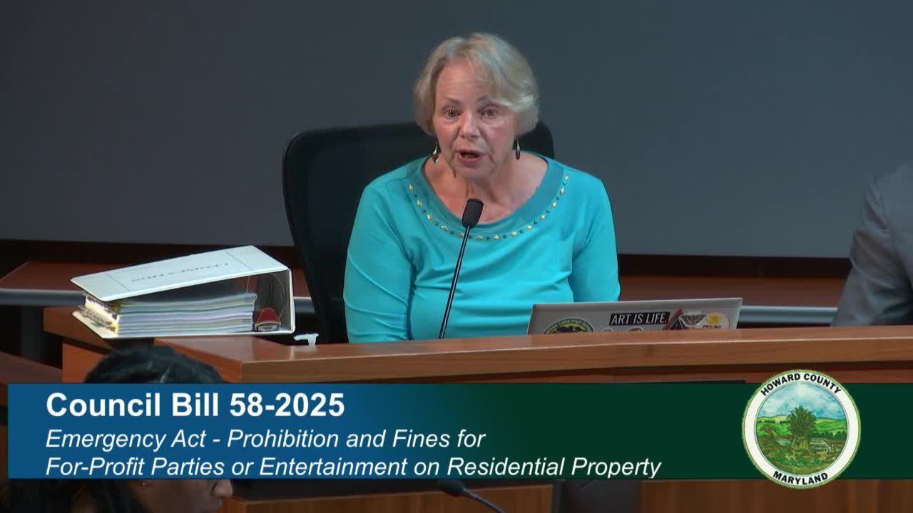 Howard County Council Increases Zoning Violation Fee to $5000 Amid Party Concerns