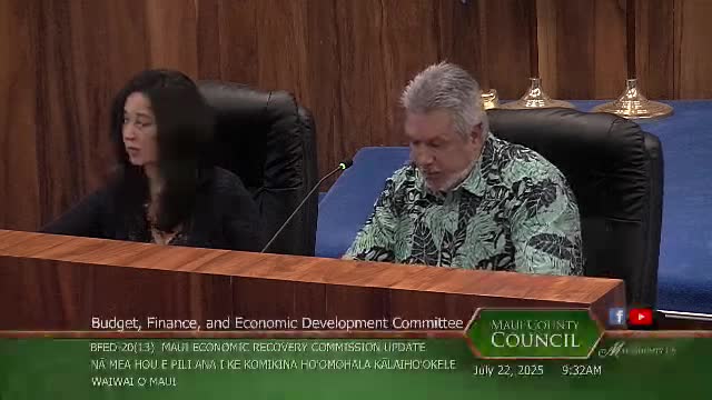 Maui Economic Recovery Commission Highlights Community Priorities and Progress Post-Fire
