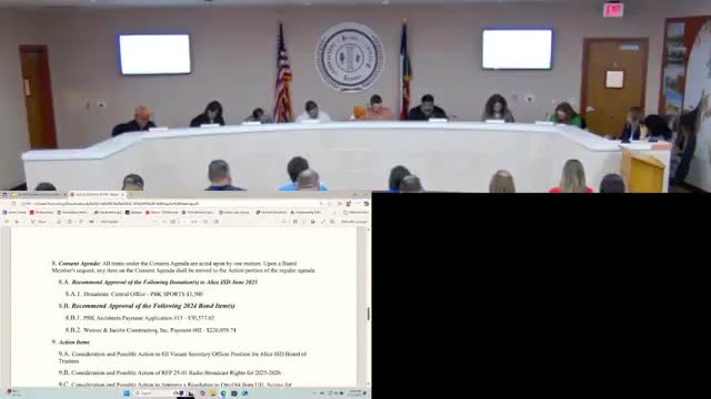 Alice ISD Board Appoints Cio Zamora as New Secretary and Approves Broadcast Changes