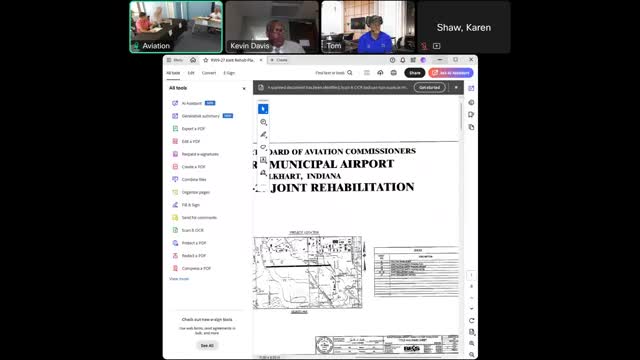 Airport manager outlines maintenance priorities: interim supervisor, roof repairs, new equipment requests