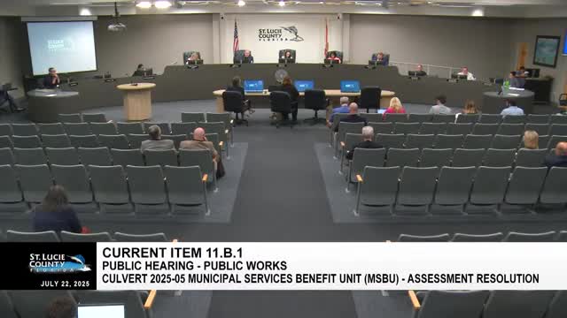 Board approves MSBU culvert assessment resolution to fund property-level culvert replacements