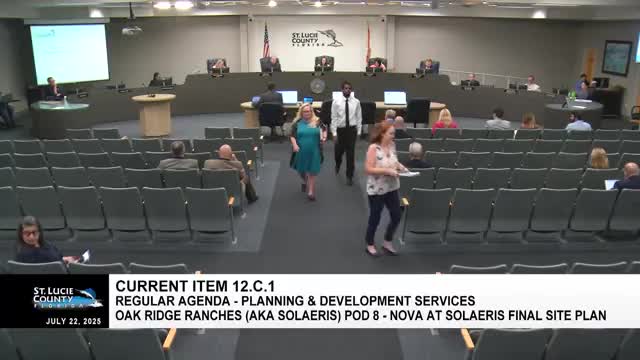 Board approves final site plan for Nova at Solaris (Pod 8) in Oak Ridge Ranches, 176 townhomes cleared