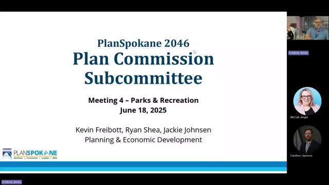 Spokane Planning Commission Reviews Parks and Recreation Comprehensive Plan Updates