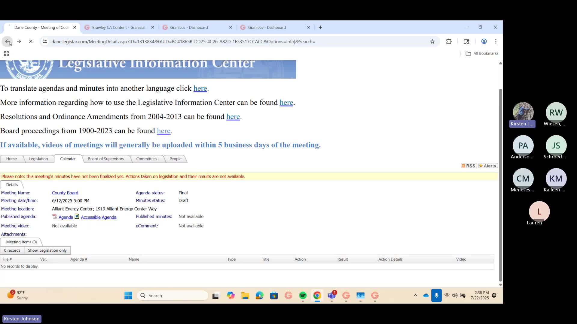 City Meeting Platform Enhances Access to Legislation and Action Details