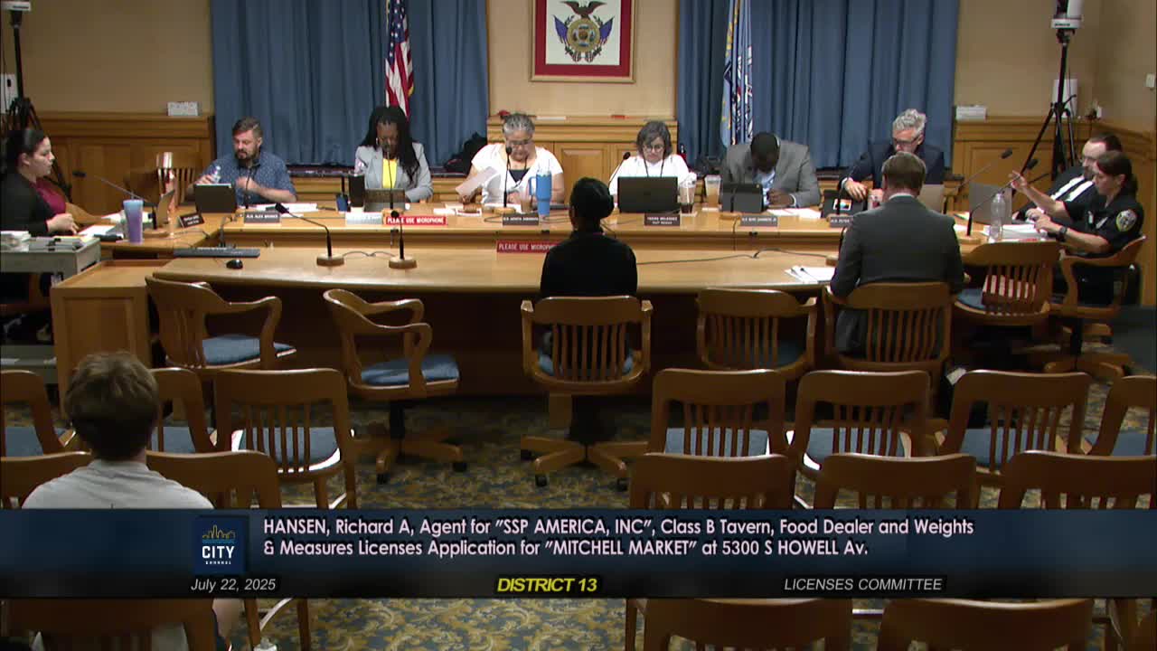 Aldermanic Committee Reviews Mitchell Market's Application for Beer License at Milwaukee Airport