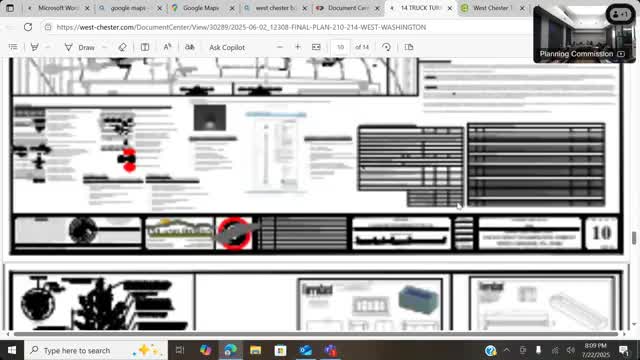 Developers, planners discuss lot division, impervious coverage and overhangs at 210–214 West Washington