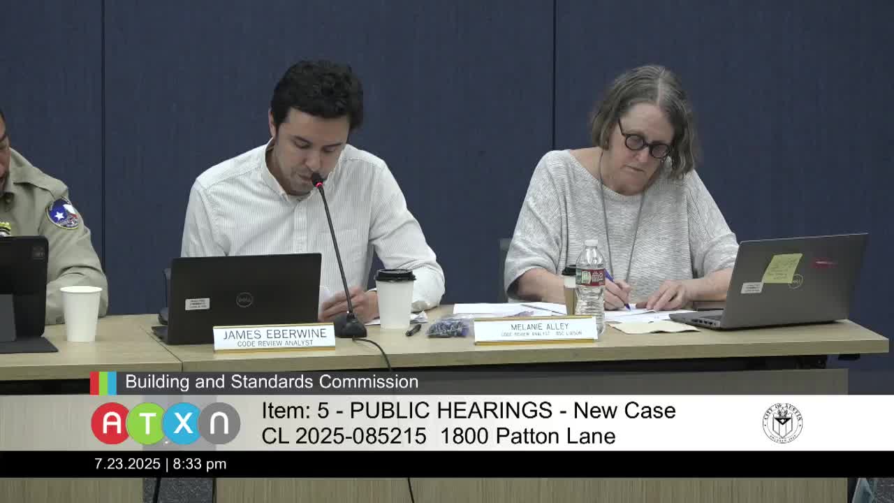 Austin Building Standards Commission Orders Compliance for Multifamily Structure Violations