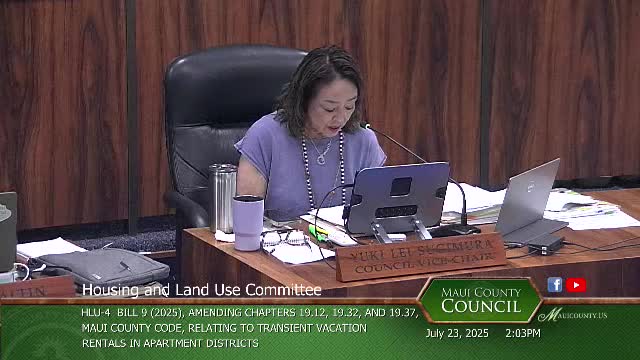 Maui Council Discusses Bill 9 to Improve Housing Access for Local Families