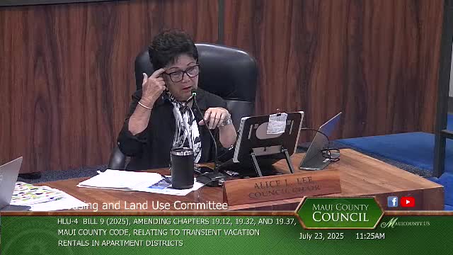 Maui Council Discusses Housing Crisis and Sea Level Rise Impact on Bill 9