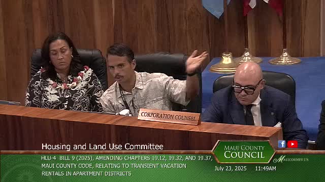 Maui County Council discusses Bill 9's impact on short-term rental economy