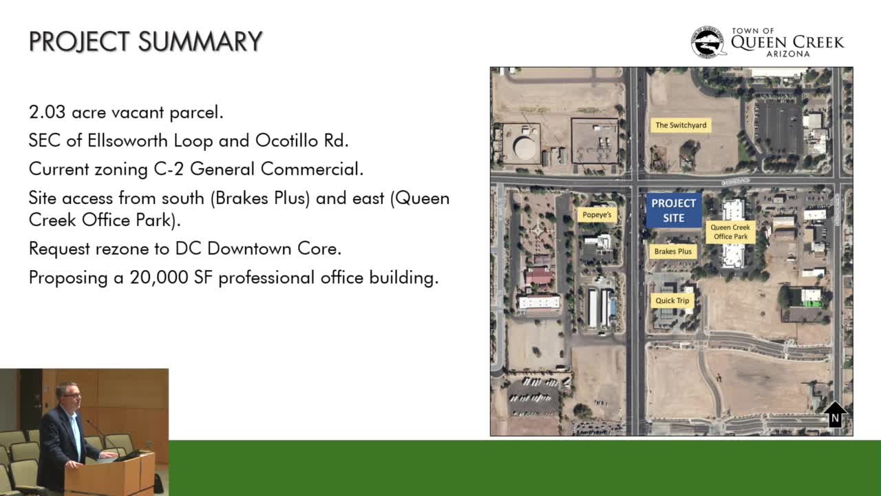 Queen Creek seeks rezoning for professional office building at Ocotillo and Ellsworth Loop