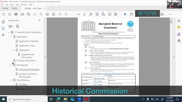 Commission approves asphalt shingle roof at 17 Garfield Street after owners cite slate deterioration and safety concerns