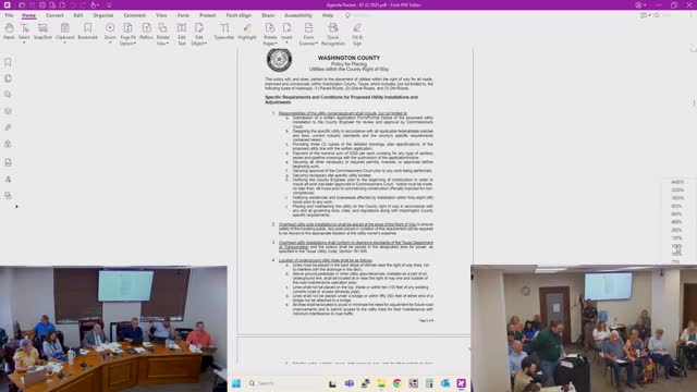 County reviews notice for fiber installation across Dead End Lane; staff seek confirmation on conduit capacity